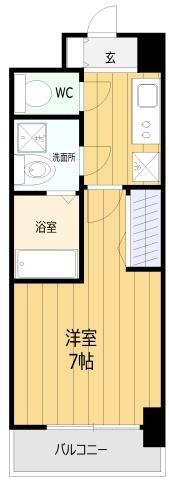 エスレジデンス福島玉川DEUX(1K/15階)の間取り写真
