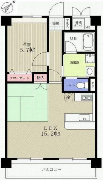 カーサリナート東比恵(1LDK/6階)の間取り写真