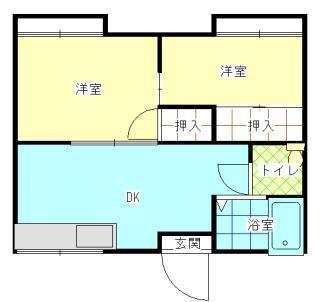東ハイツ Ⅰ(2DK/1階)の間取り写真