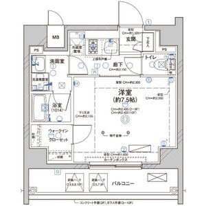 ディアレイシャス大須赤門通本町(1K/2階)の間取り写真