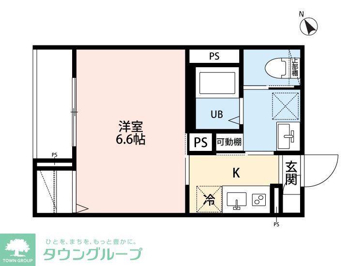 ROBOT HOME 矢部III(1K/1階)の間取り写真