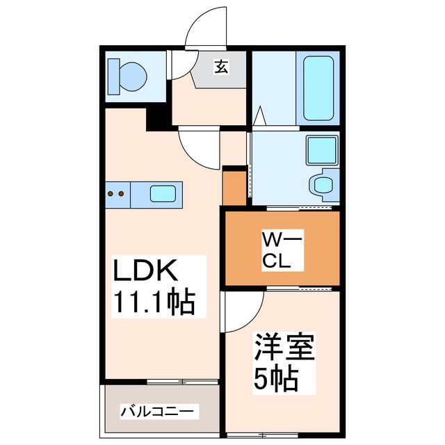 ネオステージ八王寺町(1LDK/2階)の間取り写真