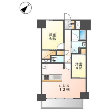 シーズンフラッツ本郷(2LDK/14階)の間取り写真