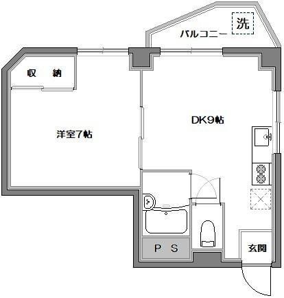 アーデル(1LDK/3階)の間取り写真