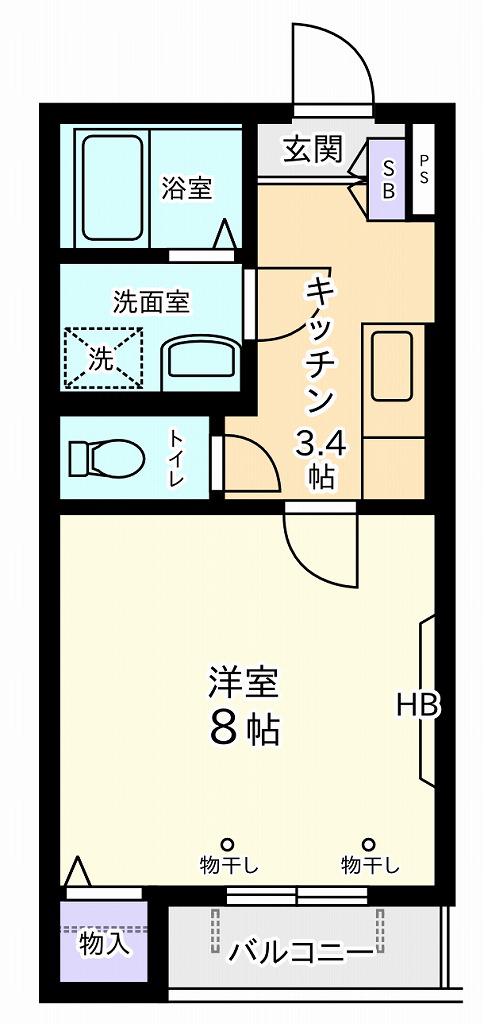 COMFORT GARDEN II(1K/2階)の間取り写真