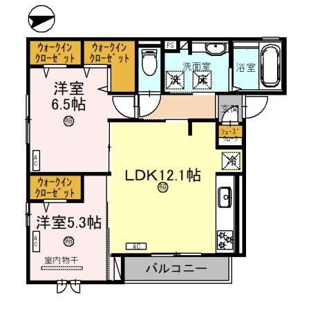 アド アジュール(2LDK/2階)の間取り写真