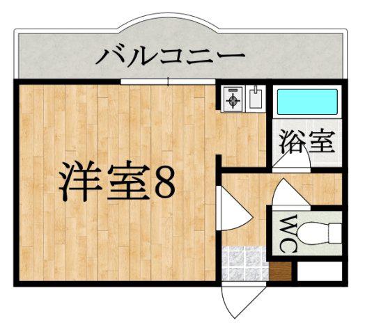 サンヒルズ大和(1K/3階)の間取り写真