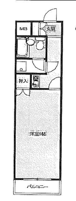 グローリア初穂相模原(1K/6階)の間取り写真