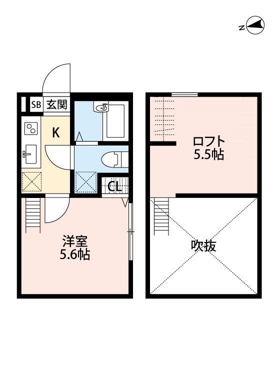 ベレッツァ(1K/2階)の間取り写真