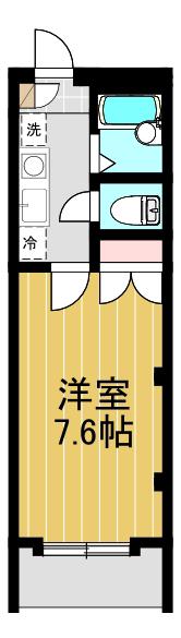 フレックス新百合(1K/1階)の間取り写真