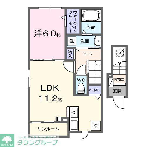 プレンディー(1LDK/2階)の間取り写真