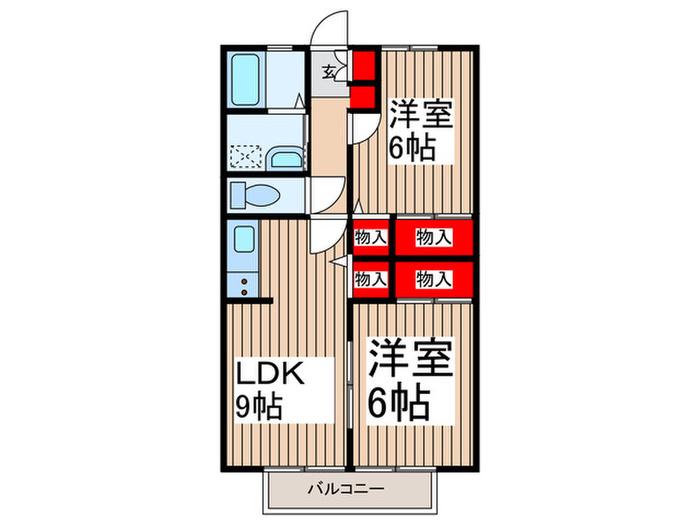 サンハイツ(2LDK/1階)の間取り写真