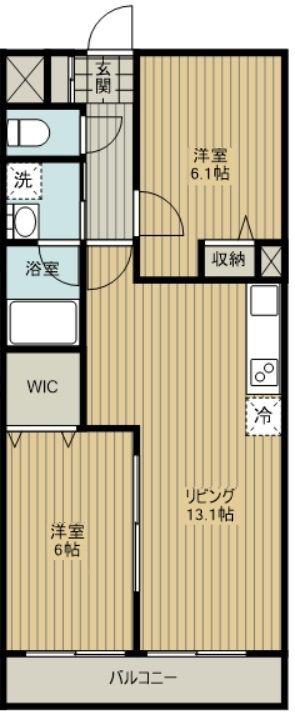 エマーブルI(2LDK/1階)の間取り写真