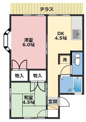 セジュール根岸(2K/1階)の間取り写真