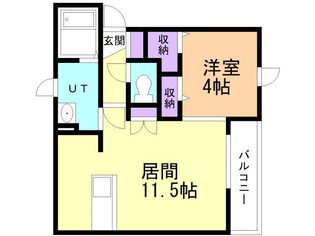プチメゾン高砂2 A・B(1LDK/3階)の間取り写真
