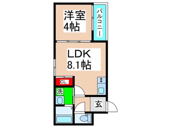 F ASECIA CARO(1LDK/3階)の間取り写真