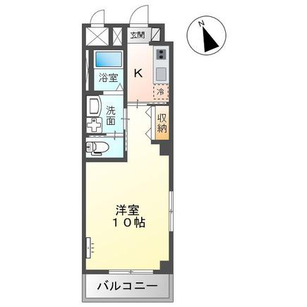 COLLSOLEIL(1K/2階)の間取り写真
