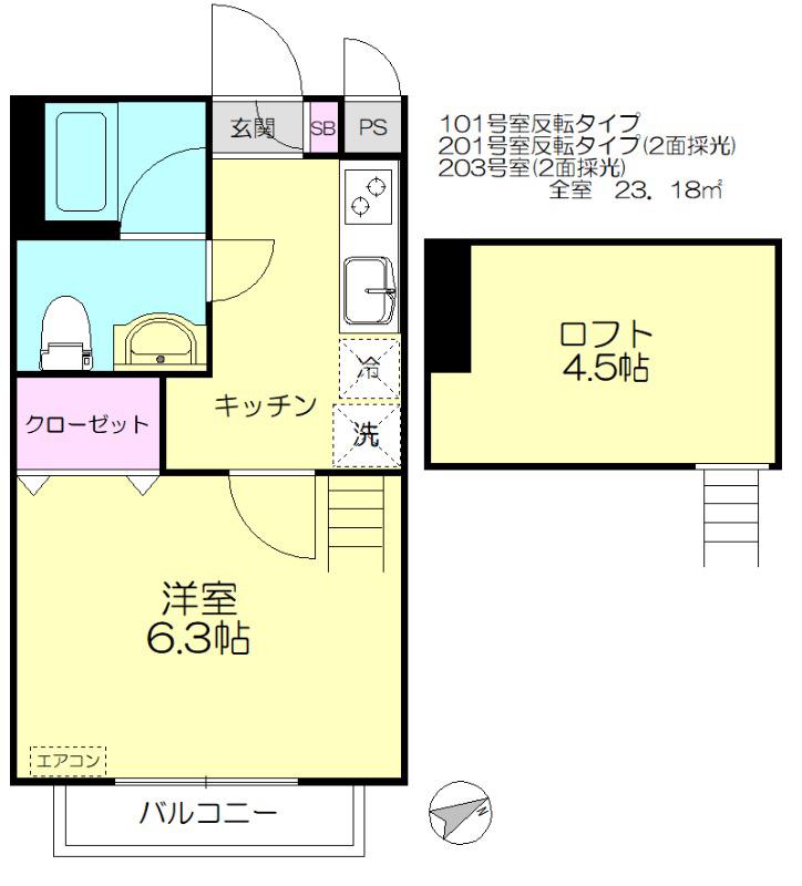 OLIVE(1K/2階)の間取り写真