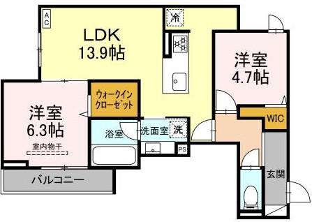 LUMIEREルミエール(2LDK/2階)の間取り写真