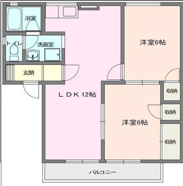 セジュールR&YII(2LDK/2階)の間取り写真