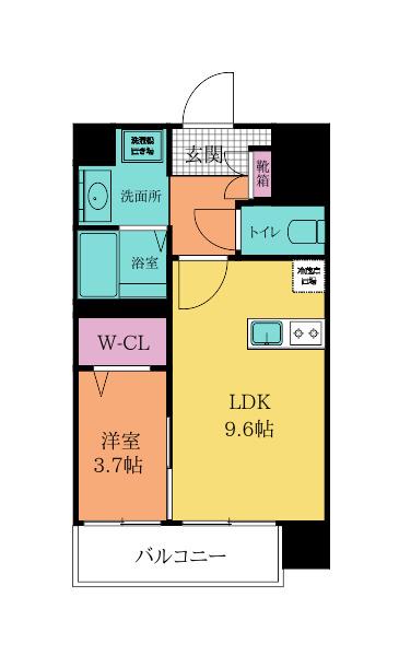 MID TERRACE ミッド テラス(1LDK/6階)の間取り写真