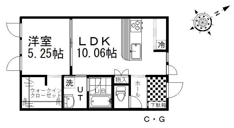 MKH48(1LDK/1階)の間取り写真