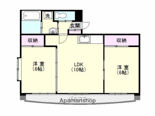 フェリーチェ桂(2LDK/3階)の間取り写真