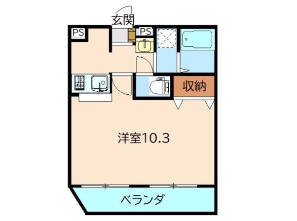 RUBY`GARDEN MAKUHARI(ワンルーム/2階)の間取り写真