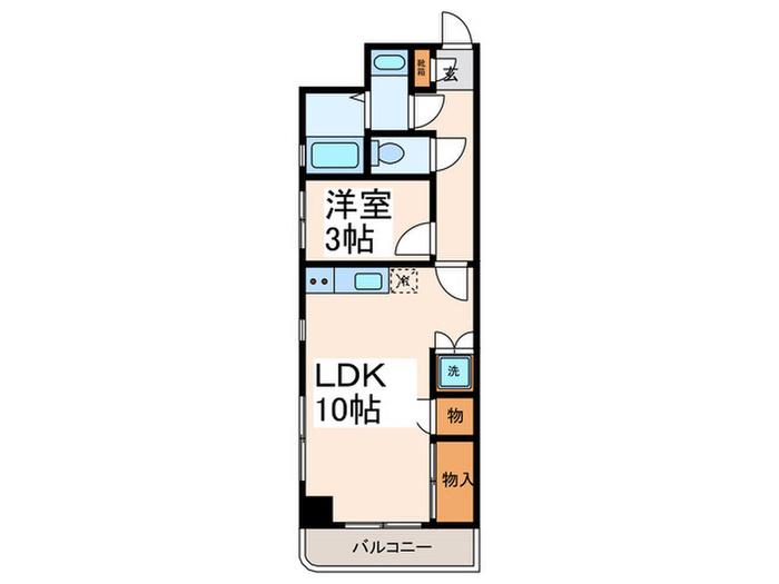 プログレスイイダ(1LDK/3階)の間取り写真