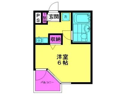 スカイコート日吉第2(ワンルーム/3階)の間取り写真