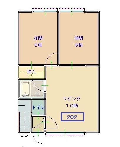 エトワール発寒南(2LDK/2階)の間取り写真