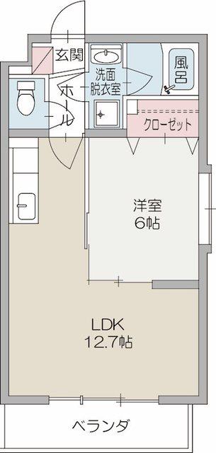 グレイス広見(1LDK/1階)の間取り写真
