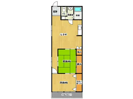 栄マンション(2LDK/3階)の間取り写真