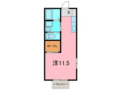 サンライズB(ワンルーム/2階)の間取り写真