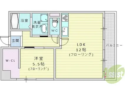 緑地JIRO2(1LDK/9階)の間取り写真