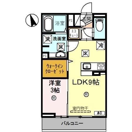 サニーガーデン日之出(1LDK/1階)の間取り写真
