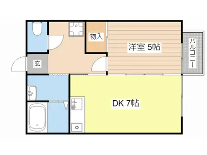 FFコーポ(1DK/2階)の間取り写真