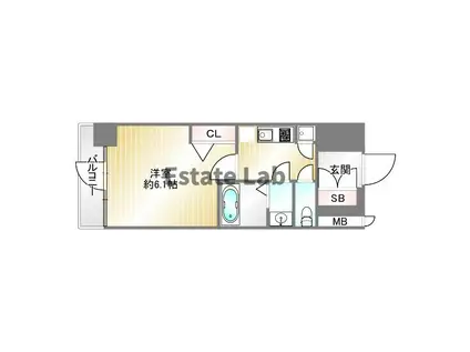 アドバンス神戸セラフィム(1K/7階)の間取り写真