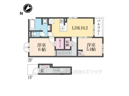 SOLEILE2(2LDK/2階)の間取り写真