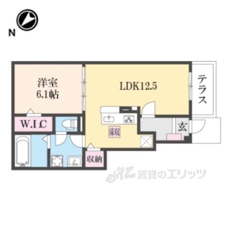 フォレ・リヴィエール1(1LDK/1階)の間取り写真