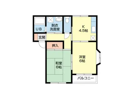 シャルムY(2K/2階)の間取り写真
