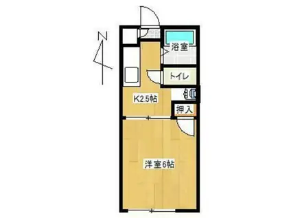 コーポつしま(1K/2階)の間取り写真