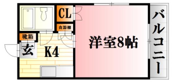 第一観ビル(1K/3階)の間取り写真