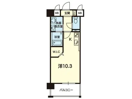 CHAINON春日ウエスト(ワンルーム/4階)の間取り写真