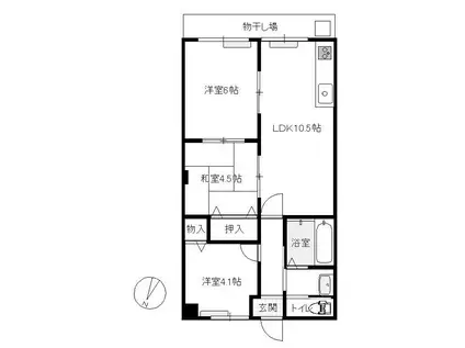 未央ビル(3LDK/3階)の間取り写真