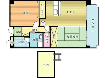 ヴィクトリアパラッツォ(2LDK/5階)の間取り写真