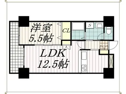 ペリエレジデンス新千葉(1LDK/6階)の間取り写真