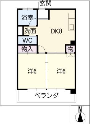小川第2ビル(2DK/4階)の間取り写真
