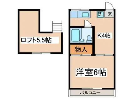 メゾンドール・オオタ(1K/2階)の間取り写真