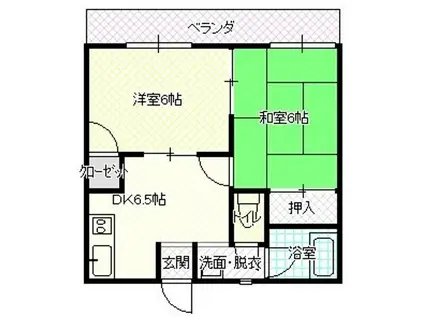 シャトレー春日(2DK/2階)の間取り写真